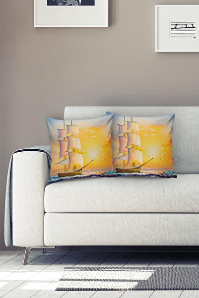 Realhomes Modern Gemi Desen Dijital Baskılı Yastık Kırlent Kılıfı