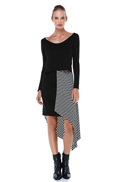 Quincey Жіночий чорний боді з балериновою горловиною BD2410