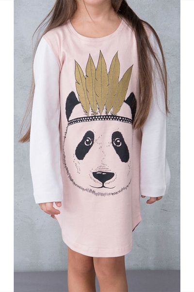 Katia&Bony Children's Beige-Pink Pandas Dream Nightgown K307A