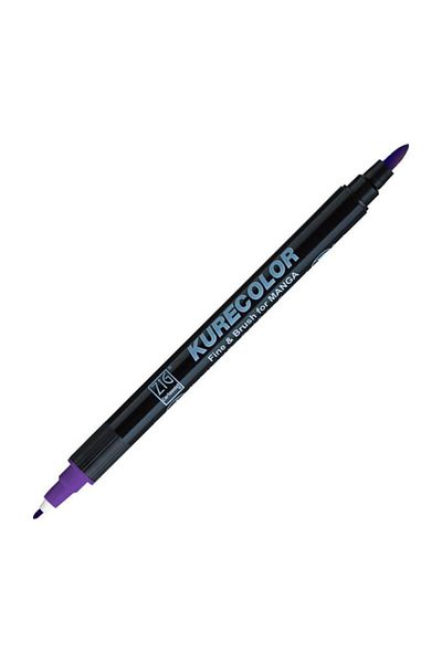Zig Zıg Kurecolor Cartoonist Fine & Brush Marker Cnkc2200 Double Ended Manga and Graphic Marker No:607 Violet