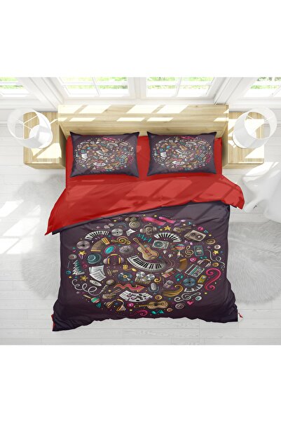 Erays Home مجموعة غطاء لحاف مزدوج مطبوع رقميًا ثلاثي الأبعاد تحت عنوان آلة ال...