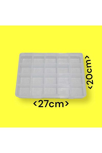 erdoğan hobi Organizer Box with Lid 20 Compartments Bead Box Material Box Organizing Box Multi-Purpose Box