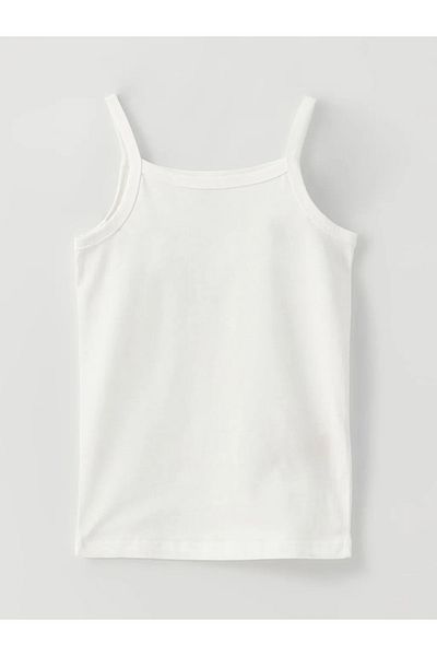 LC Waikiki Square Neck Strap Basic Cotton Baby Girl Undershirt, 2 Pack
