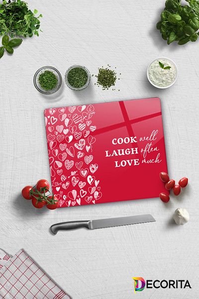 Decorita Glass Cutting Board - Glass Cutting Board |   Cook Well |   29 cm X 34 cm