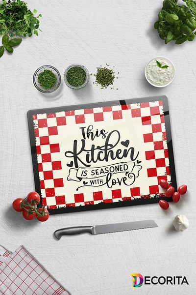 Decorita Glass Cutting Board - Glass Cutting Board |   Kitchen Love |   30cm X 40cm