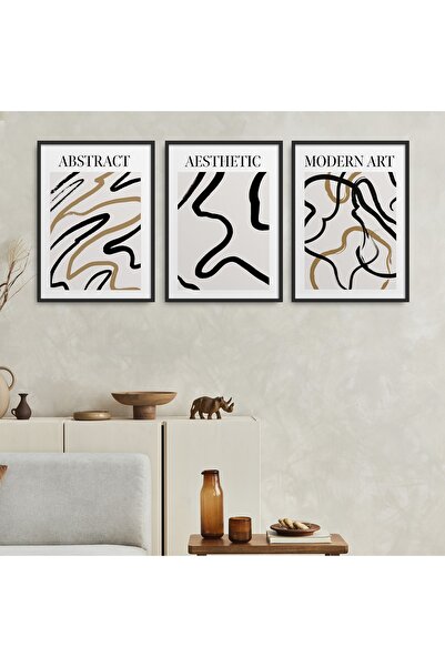HOMEPACK Комплект от 3 картини с черна ламинирана рамка Hpn079