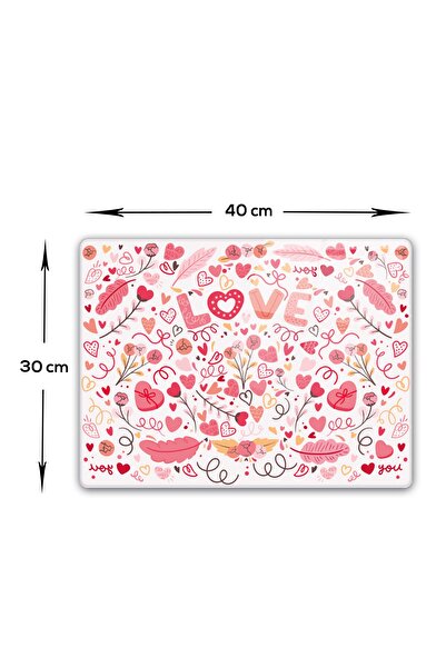 Decorita Glass Cutting Board - Glass Cutting Board | Love - Colorful | 30cm X 40cm