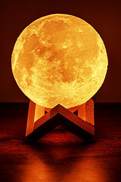 TechnoStation 3d Standlı Ay Gece Lambası Dekoratif Küre Led Işık Pilli Çocuk ...