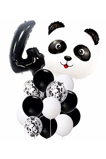BEST PARTİ DOĞUM GÜNÜ PARTİ SÜSLERİ Panda Temalı Siyah Renk Duğum Günü Parti ...