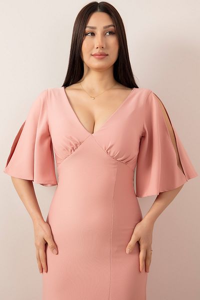 PULLIMM Slit Detailed Long Evening Dress 13233