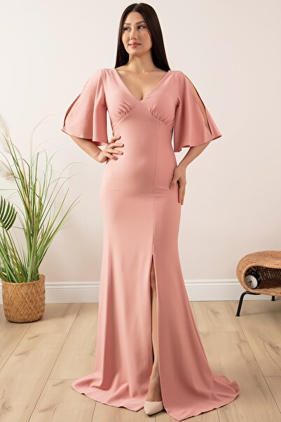 PULLIMM Μακρύ βραδινό φόρεμα με λεπτομέρεια σχισμής 13233