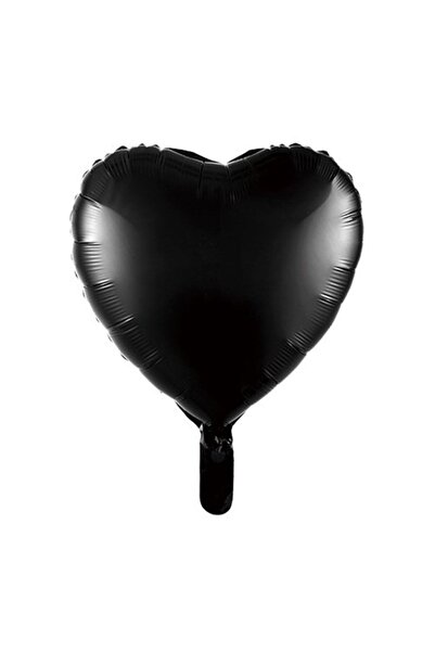 BEST PARTİ DOĞUM GÜNÜ PARTİ SÜSLERİ بالون فويل قلب أسود 45 سم 1 قطعة