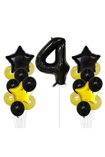 BEST PARTİ DOĞUM GÜNÜ PARTİ SÜSLERİ Sarı Gold Folyo Balon Rakam Set Dogum Gün...