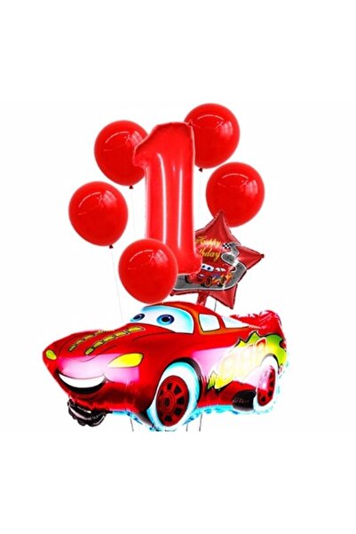 BEST PARTİ DOĞUM GÜNÜ PARTİ SÜSLERİ مجموعة بالونات ريد كار ستار فويل لعمر 1 سنة