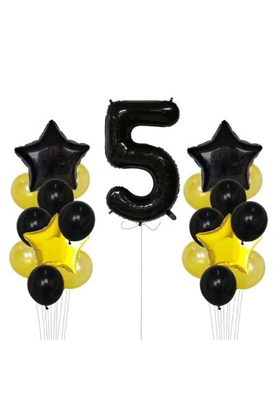 BEST PARTİ DOĞUM GÜNÜ PARTİ SÜSLERİ Sarı Gold Folyo Balon Rakam Set Dogum Gün...