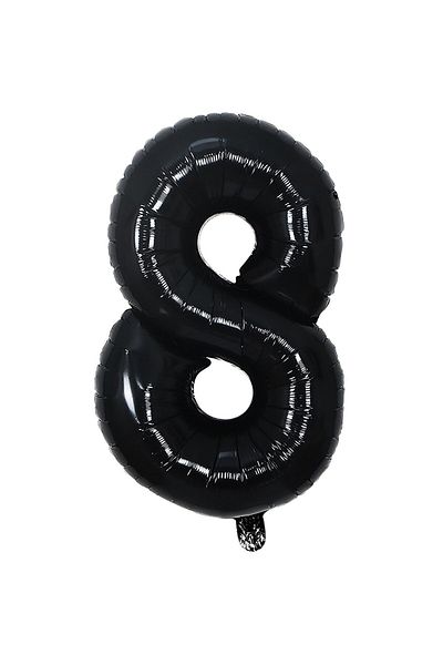 BEST PARTİ DOĞUM GÜNÜ PARTİ SÜSLERİ Foil Balloon Black Number 8 34 Inch 80 Cm