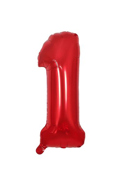 BEST PARTİ DOĞUM GÜNÜ PARTİ SÜSLERİ Foil Balloon Red Number 1 40 Inch 100 Cm