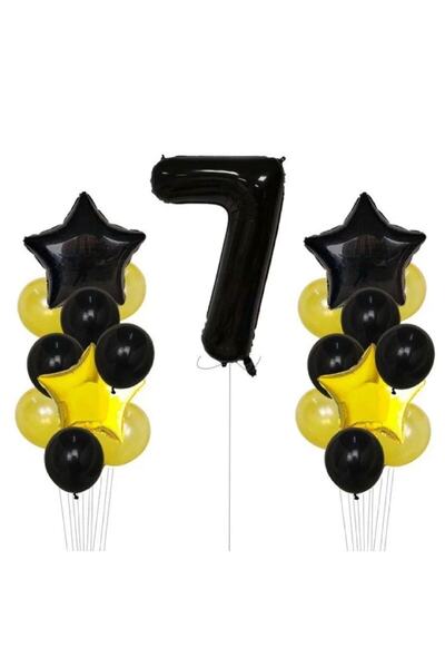 BEST PARTİ DOĞUM GÜNÜ PARTİ SÜSLERİ Yellow Gold Foil Balloon Number Set Birth...