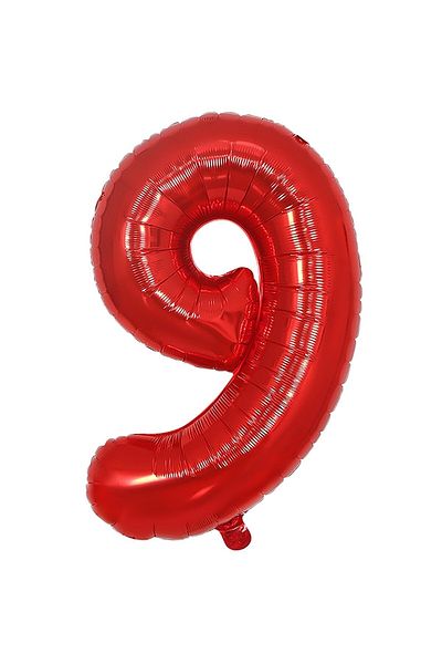 RÖNESANS PARTİ Foil Balloon Red Number 9 40 Inch 100 Cm