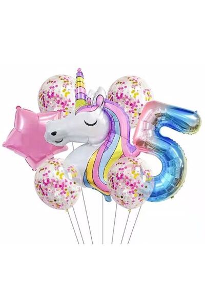 BEST PARTİ DOĞUM GÜNÜ PARTİ SÜSLERİ Unicorn Balon Folyo Set Konsept Doğum Gün...