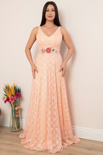 PULLIMM Varna 13102 Rochie din dantela cu talie florala