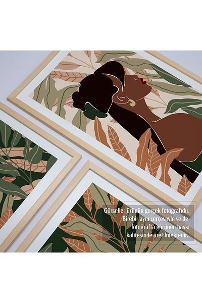 HOMEPACK Комплект за рисуване от 3 части с рамка от естествено дърво Hpn087