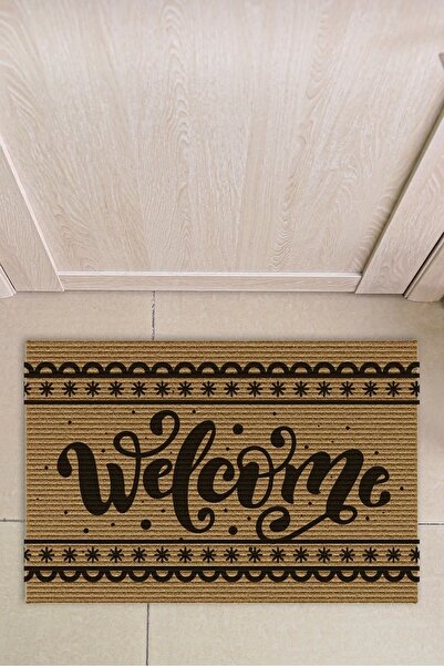 Decovetro Welcome Desenli Kapı Önü Halı Paspas 40 x 60 Cm
