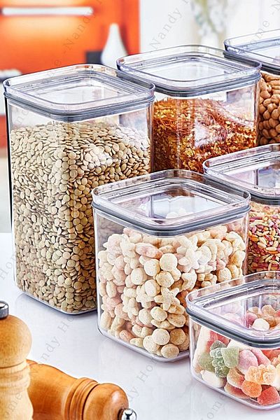 Nandy Home 1 Lt Leak Proof Lid, Silicone Sealed Square 3-Piece Storage Container Set