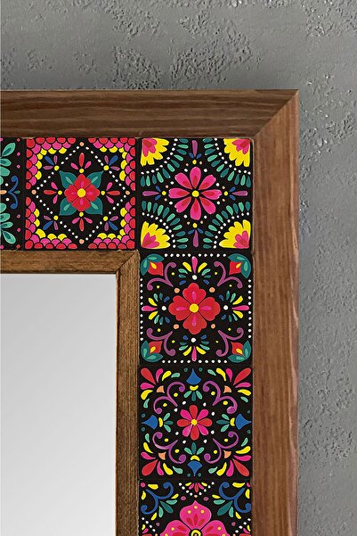 Oscar Stone Decor Çerçeveli Mozaik Doğaltaş Ayna 33 X 33 Cm