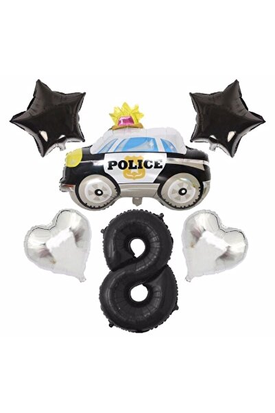 Generic Brand Police Car Balloon Foil Set Concept Age 8