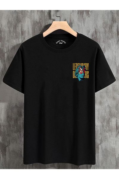 DEEPSENCE Unisex Μαύρο μπλουζάκι Oversize Legendary Back Printed