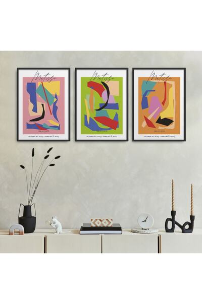 HOMEPACK Σετ ζωγραφικής 3 τεμαχίων με μαύρο πλαστικοποιημένο πλαίσιο Hpn094