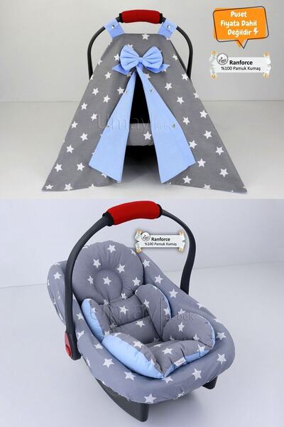 Umaybebek 3 Parça - Puset Örtüsü, Bel Destekli Puset Minderi, Puset Çarşafı, ...