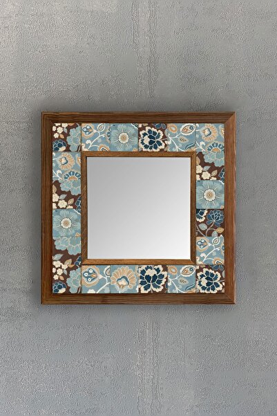 Oscar Stone Decor Çerçeveli Mozaik Doğaltaş Ayna -mosaıc Stone Mırror 32x32 Cm