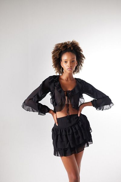 HOLLY LOLLY Bluse - Schwarz - Regular Fit