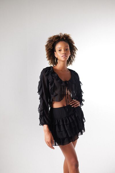 HOLLY LOLLY Bluse - Schwarz - Regular Fit