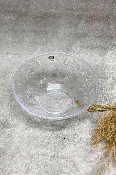 Jenisa Handmade Glass Trapezoid Model Large Patterned Bowl 22 Cm