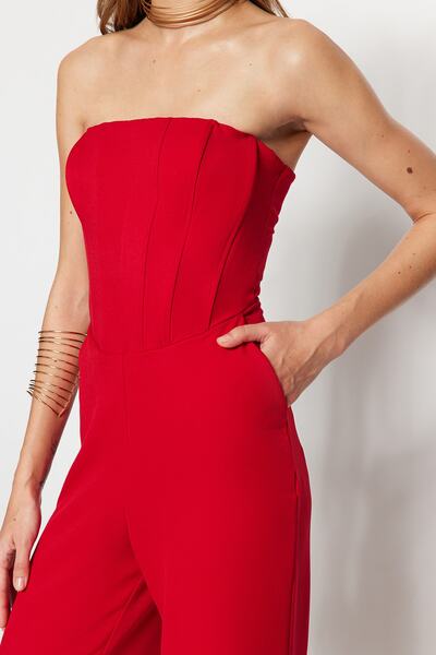 Trendyol Collection Red Woven Jumpsuit TPRSS23TU00027