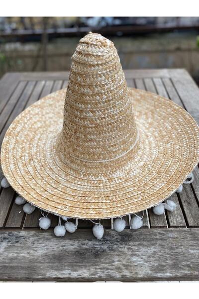 AKTEZ-EL Pălărie mexicană originală din paie de mărime medie