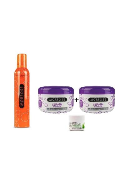 Morfose Turuncu Saç Şekillendirici Köpük 350ml+ Keratin Saç Maskesi 2x Adet + El Kremi Hediye