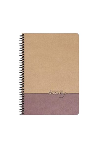 KESKİN COLOR 20x28 Cm 100 Sayfa Çizgisiz Telli Defter Kraft Kapak 70 Gr Krem ...