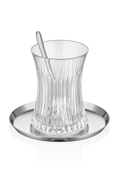 Paşabahçe 18 Pieces 6 Person Elysia 18/10 Steel Silver Tea Set