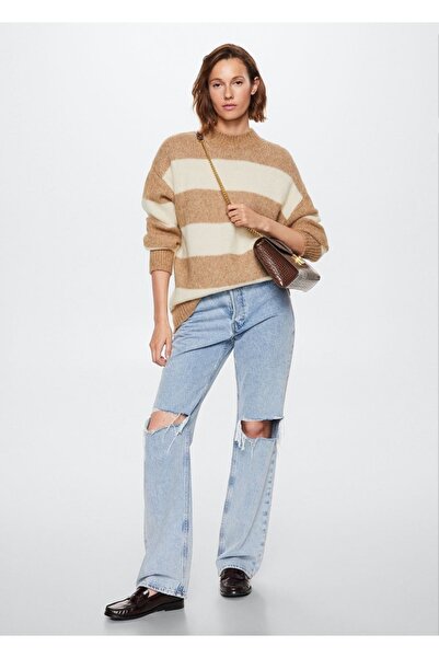 MANGO Woman Oversize Striped Sweater