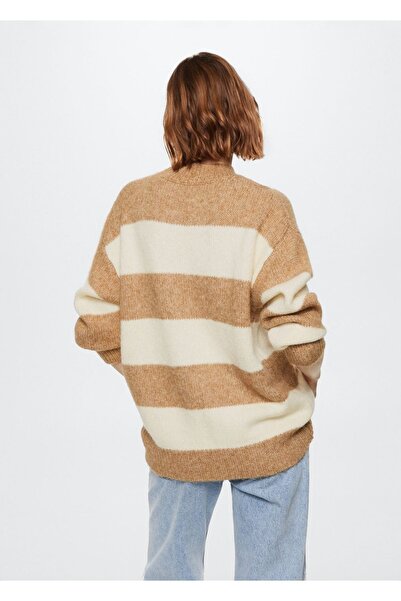 MANGO Woman Oversize Striped Sweater
