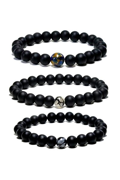 joydizayn مجموعة أساور من الحجر الطبيعي مكونة من 3 قطع من الكوارتز العنكبوتي ...