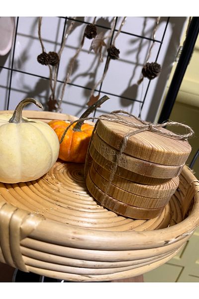 Özçelik Lambiri Wooden Tea Plate Bottom & Coffee Plate Bottom Presentation Holder