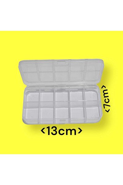 erdoğan hobi Organizer Box Small Lid 10 Compartments Bead Box Material Box Medicine Box Multi-Purpose Box