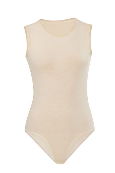 Anıt 4759 Women's Skin Lycra 0 Collar Zero Sleeve Bodysuit