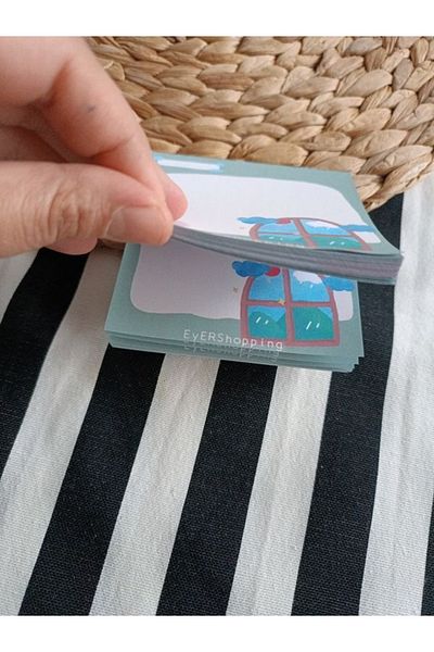 EyER Shoping Various Figures Patterned Memopad Notepad Memo Pad Check Pluck Notebook Green