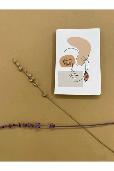 carton box Face Patterned Thank You Card 100 Pieces